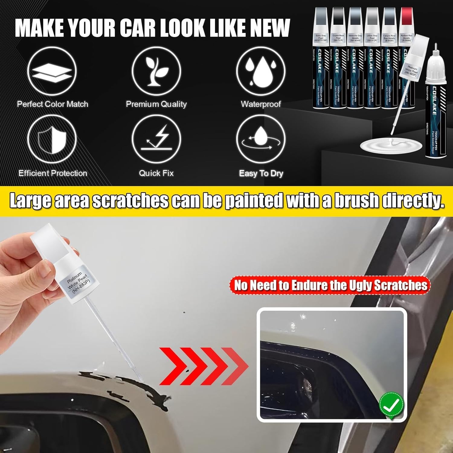 12ml Touch Up Paint B-637P for Honda Civic – Gloss Finish & Waterproof