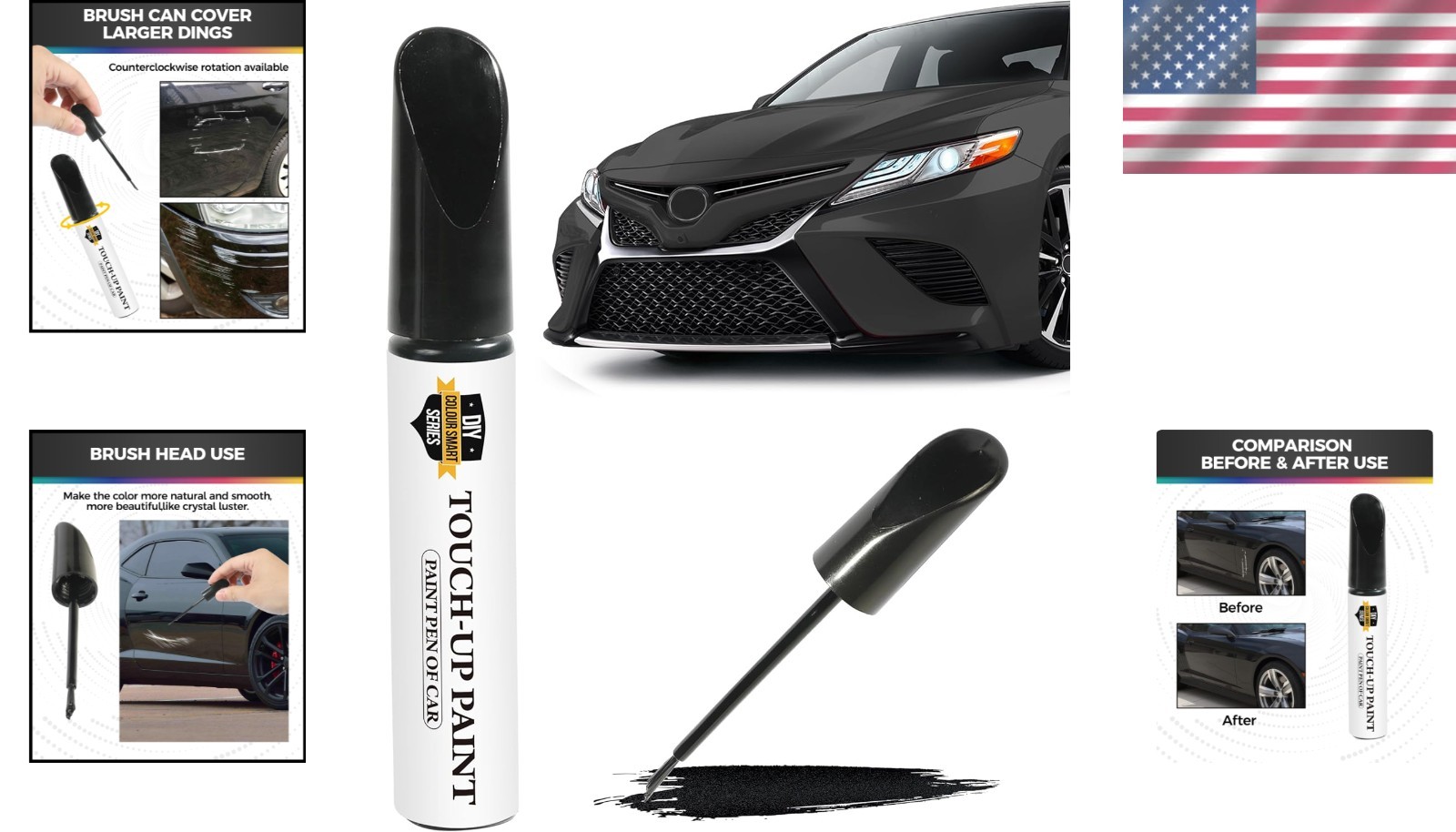 Black Touch Up Paint Pen for Car Scratch Repair – Waterproof & Rust Resistant