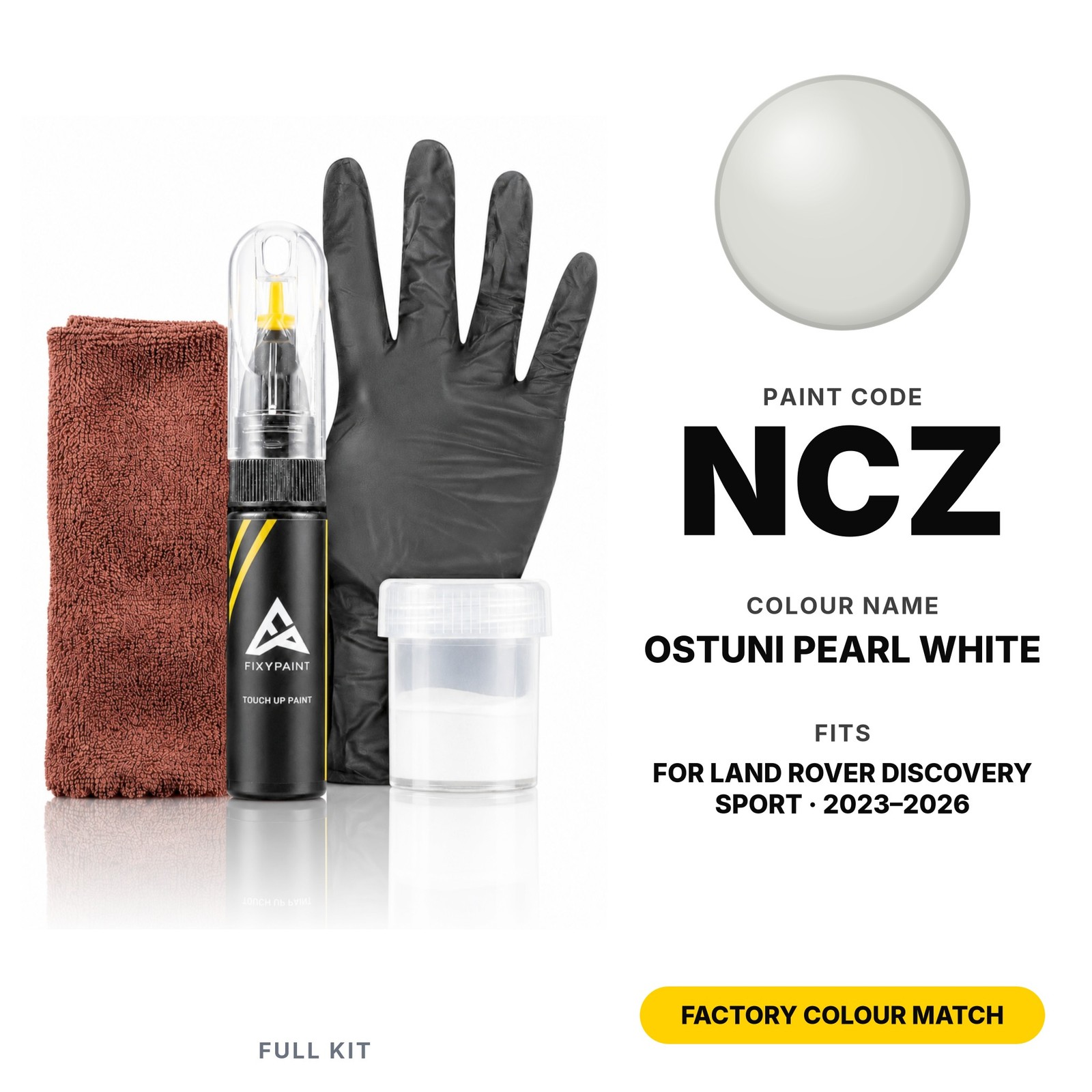 Touch Up Paint For Land Rover Discovery Sport NCZ Ostuni Pearl White Full Kit