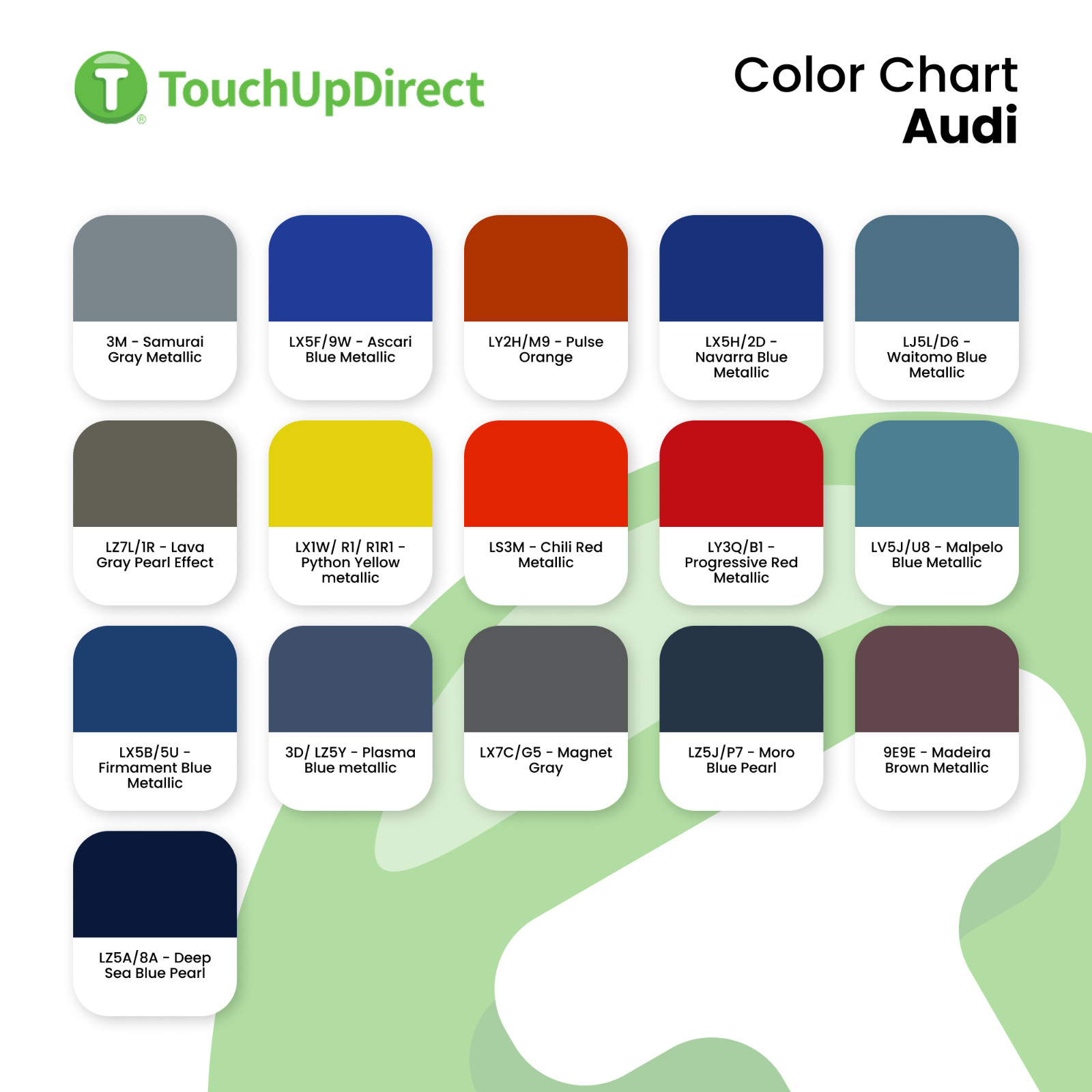 Audi Touch Up Paint by TouchUpDirect – Brush or Spray Paint – Choose A Color
