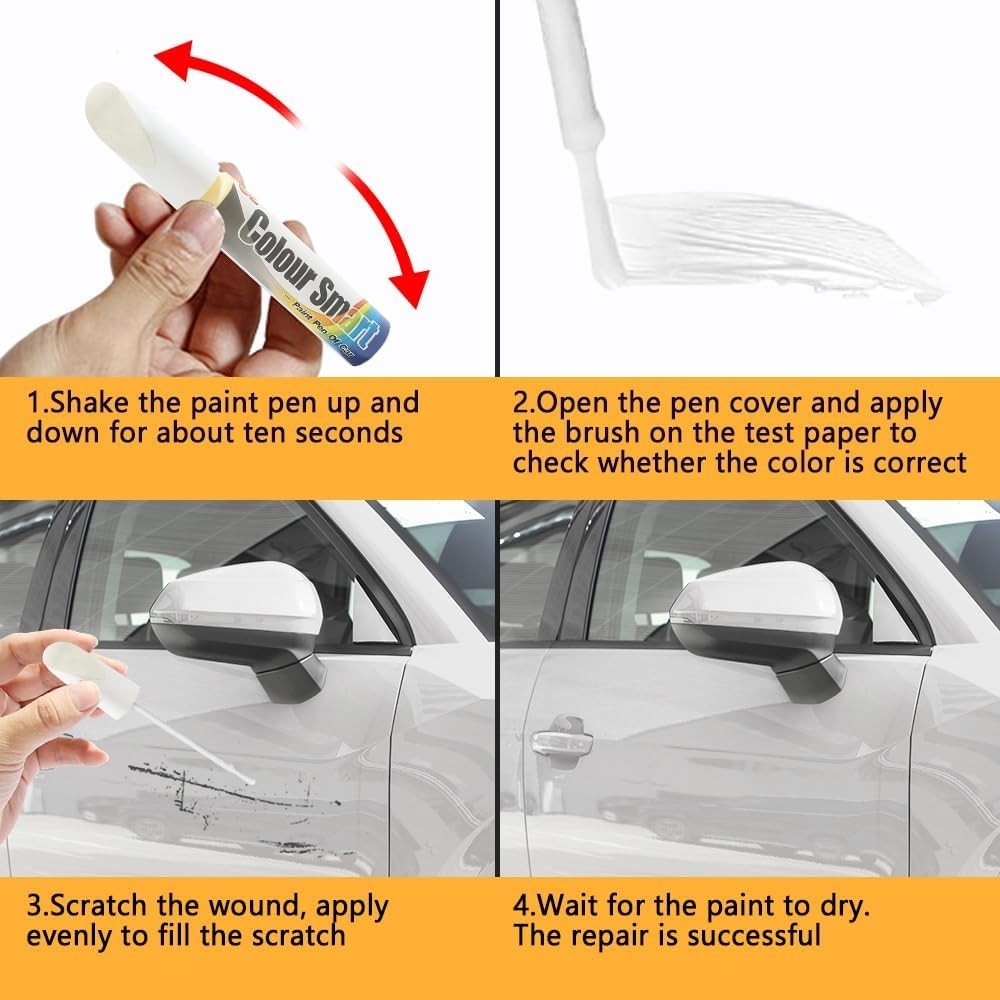 Car Touch Up Paint Pen 0.04 Ounce White For Minor Scratches Auto Repair