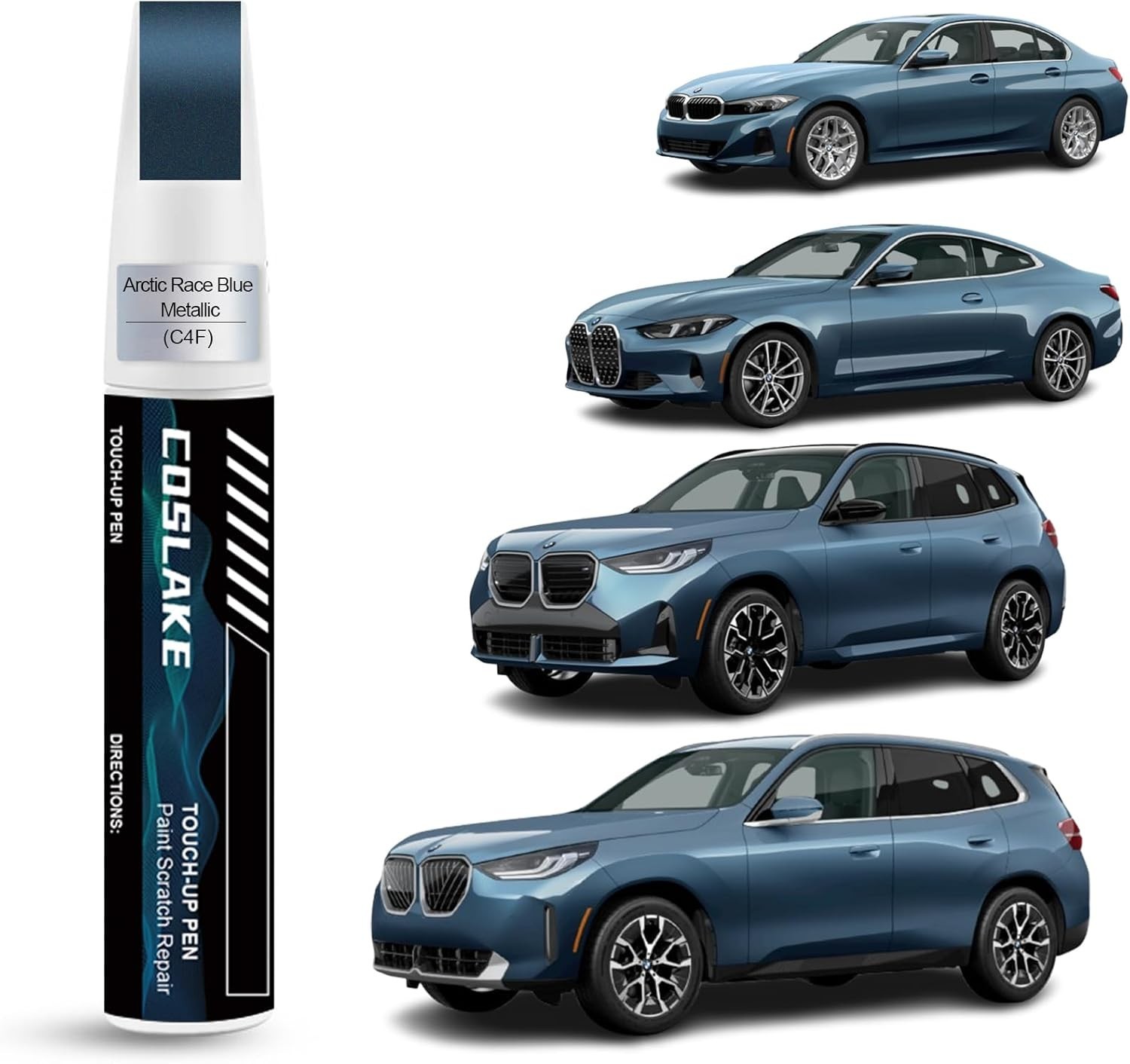Precision Touch-Up Paint for BMW: Arctic Race Blue Metallic 12ml Car Scratch Fix