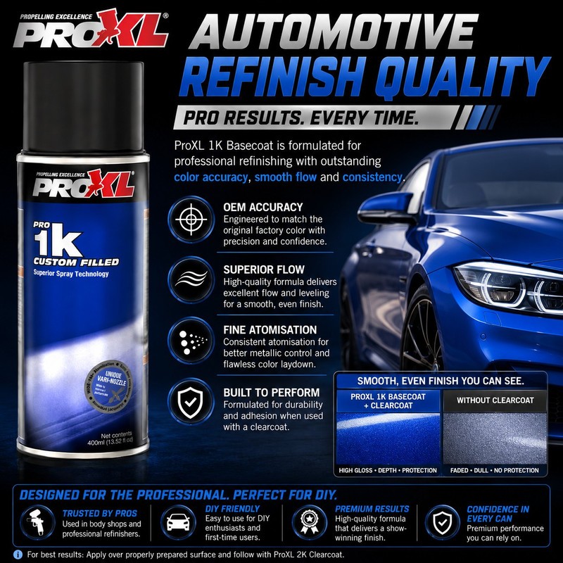 ProXL Basecoat Aerosol for 2018 Mercedes Polar White 149, 9149