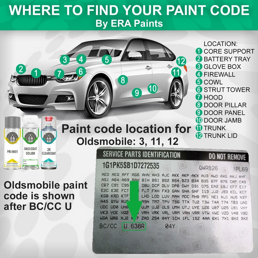 OLDSMOBILE Genuine OEM Touch Up Spray Paint with Clearcoat Opt – PICK YOUR COLOR