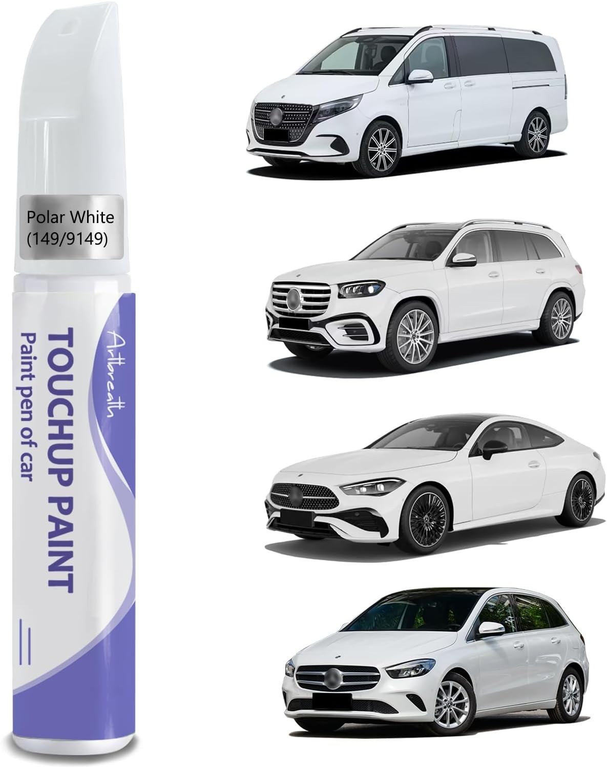 Touch Up Paint for Mercedes Benz Polar White (149/9149)-Exact Match–Chips and Ni
