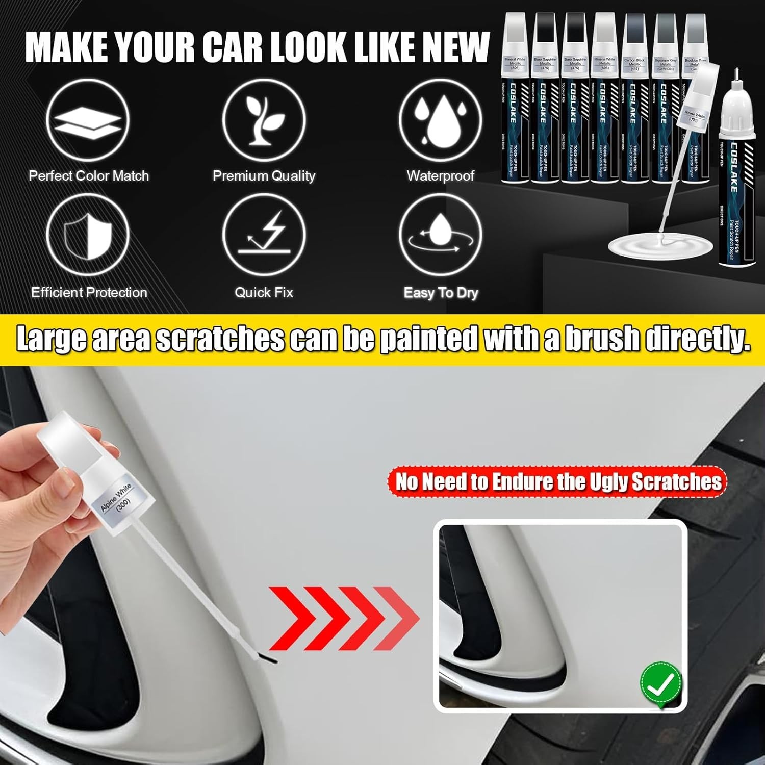 Precision Touch-Up Paint for BMW: Arctic Race Blue Metallic 12ml Car Scratch Fix