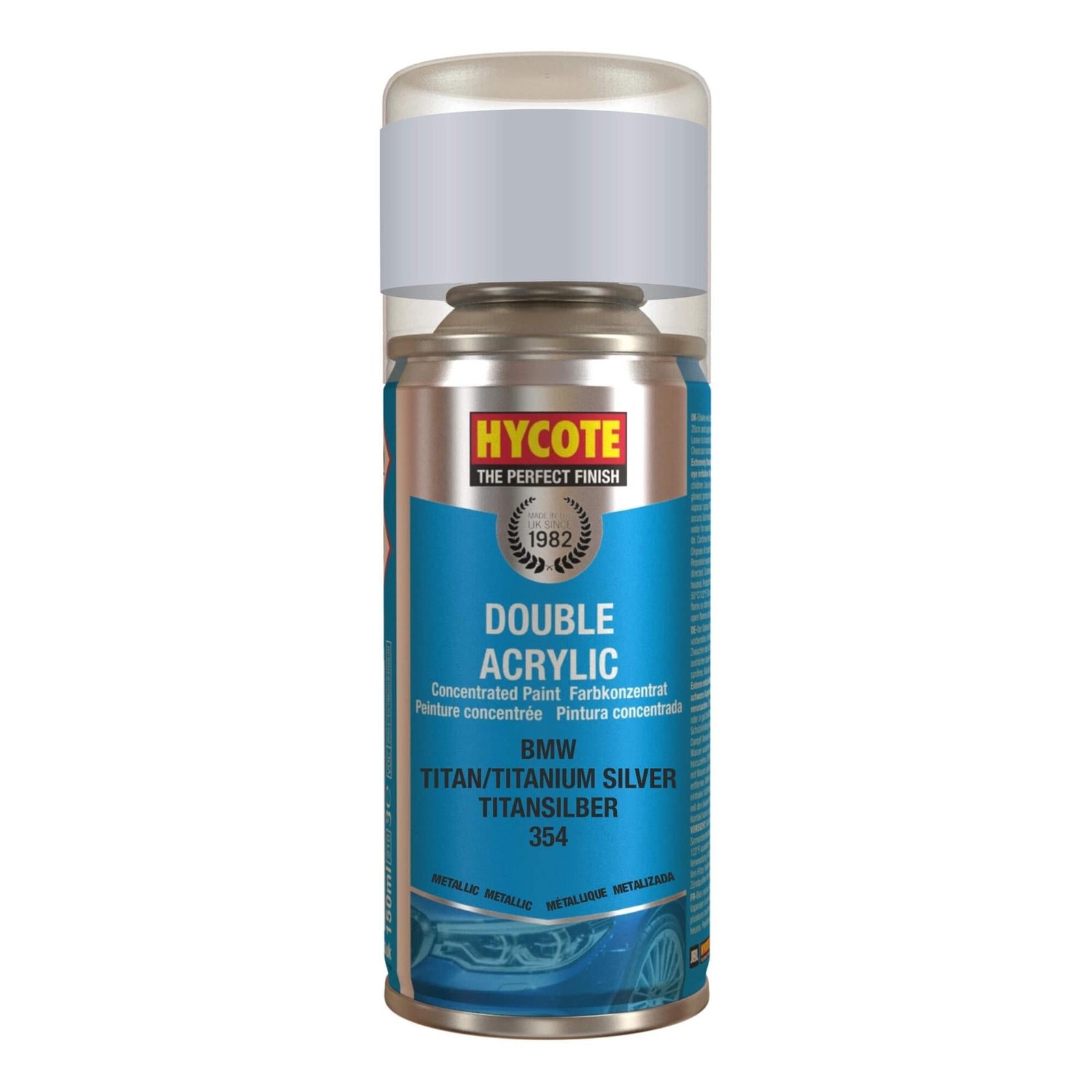 Hycote Bmw Titan/Titanium Silver Double Acrylic Spray Paint 150Ml Xdbm405