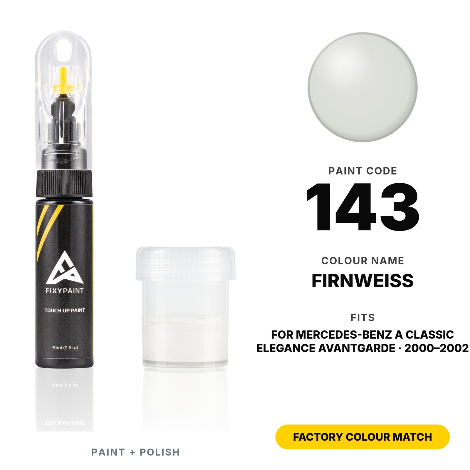 Touch Up Paint For Mercedes A Classic Elegance Avantgarde 143 Firnweiss Set