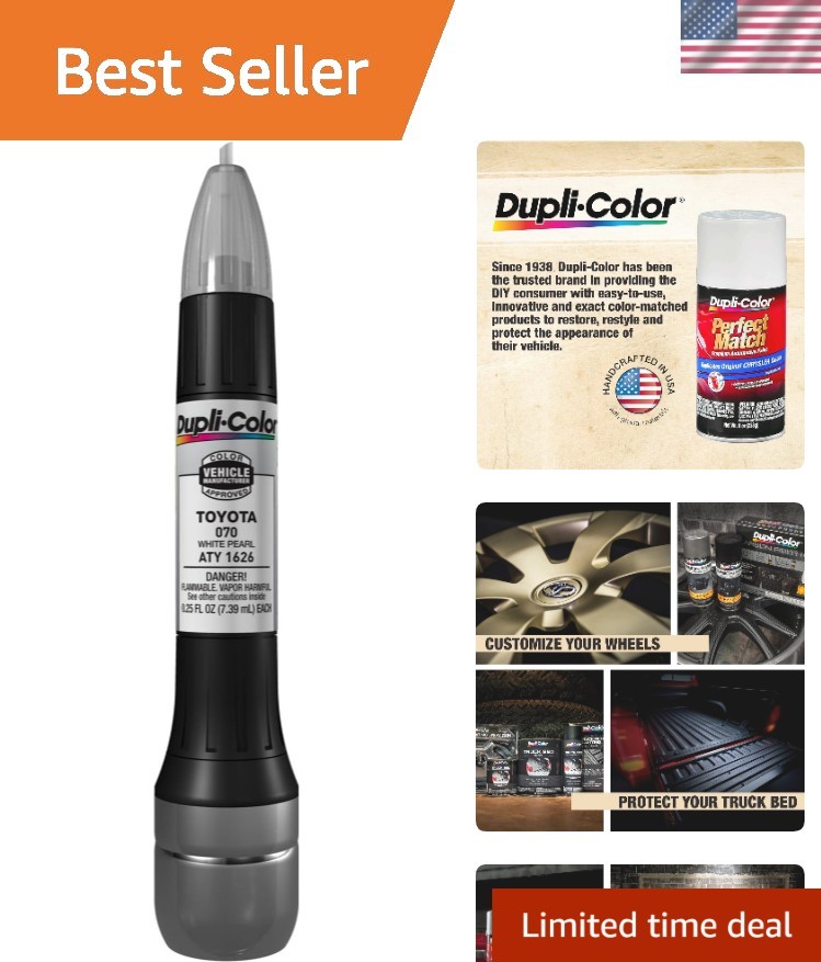 Dupli-Color White Pearl Touch-Up Paint with Abrasive and Brush Applicators