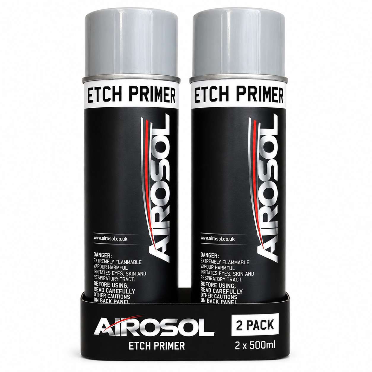 2 x Etch Primer Aerosol Spray 500ml Bare Metal Car Van Adhesion Promoter 2 Pack