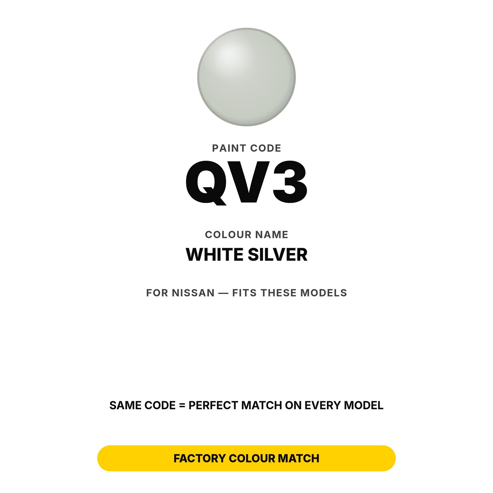 Touch Up Paint For Nissan QV3 White Silver Kit Ute Body Touch Up Paint