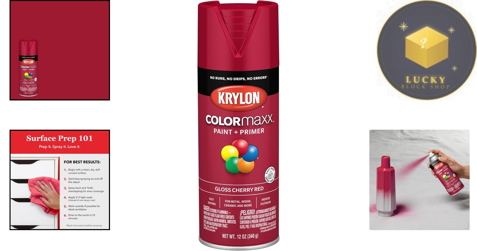 ColorMaxx 12 Oz. Gloss Cherry Red Spray Paint – Fast Dry & Rust Resistant