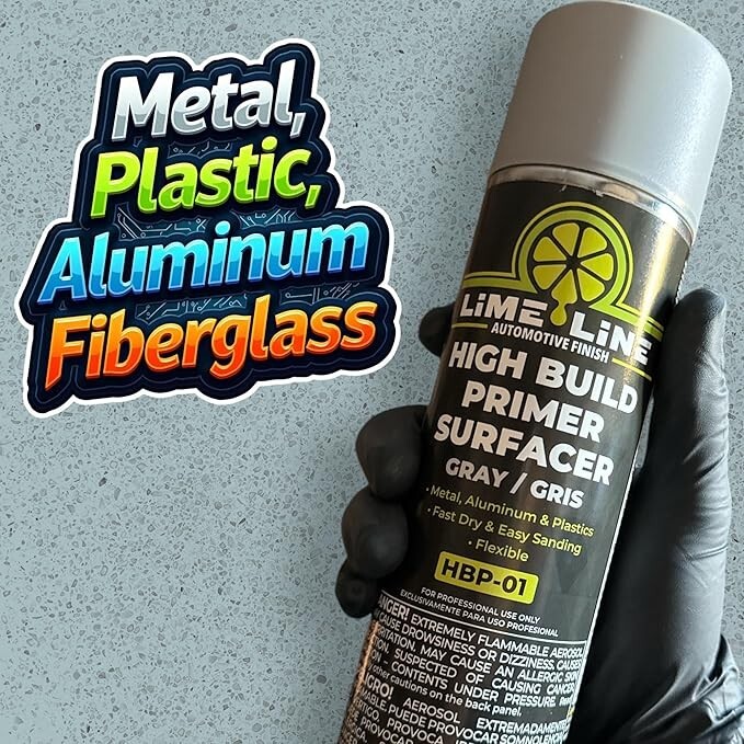 LiME LiNE 1K High Build Primer Surfacer Light Grey – 16 Oz Aerosol Spray Can