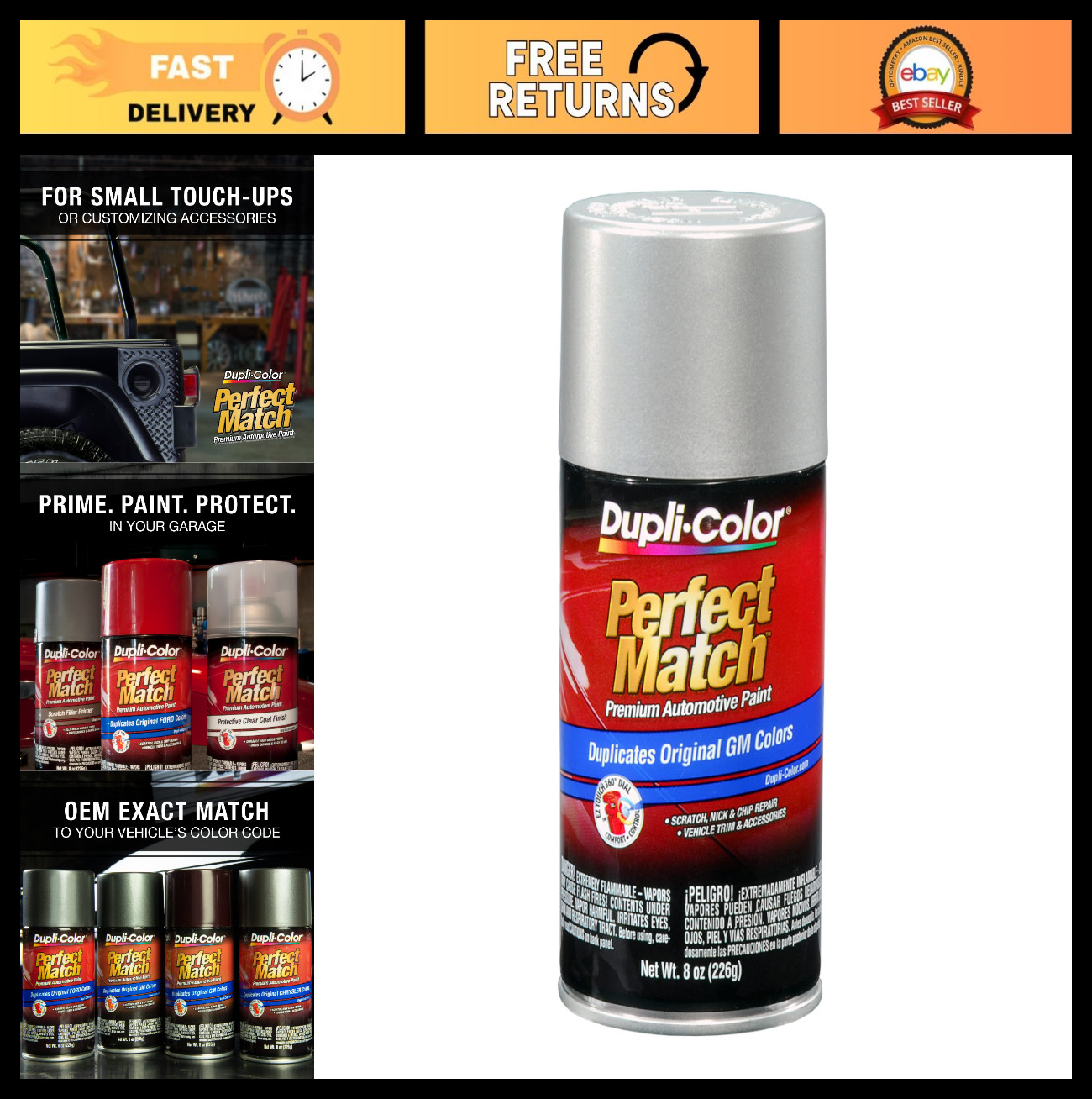 Premium Automotive Paint – Fine Silver Birch, 8 oz – Perfect Match, Touch-Up, Sp