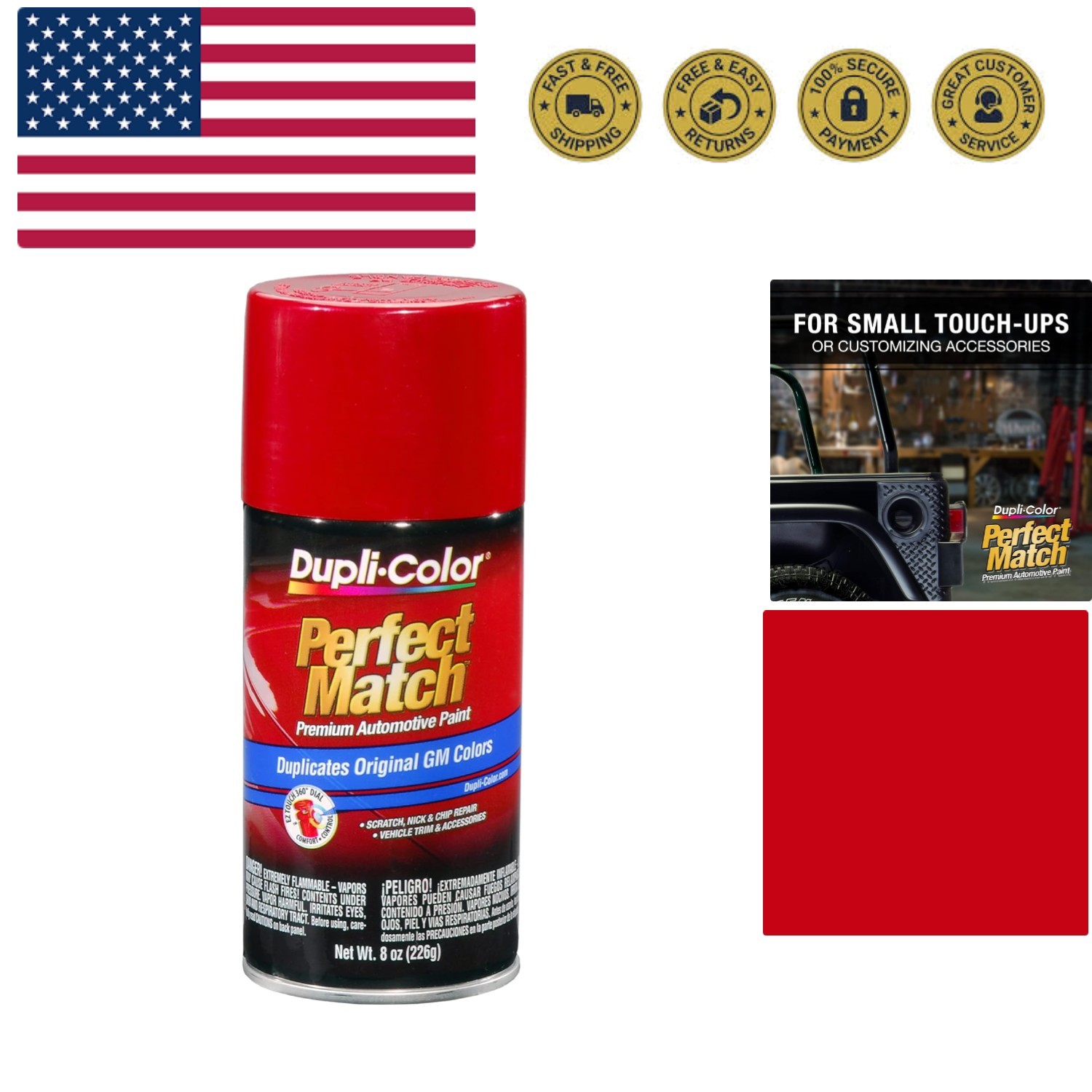 Perfect Match Automotive Paint, Victory Red, 8 oz