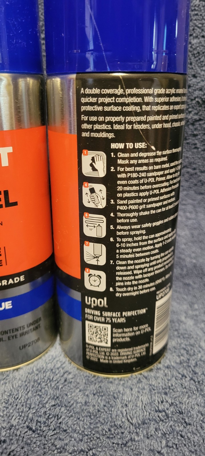 UPOL Expert Acrylic Enamel Gloss Blue Spray Paint 10 oz ea UP2708 2 For $12