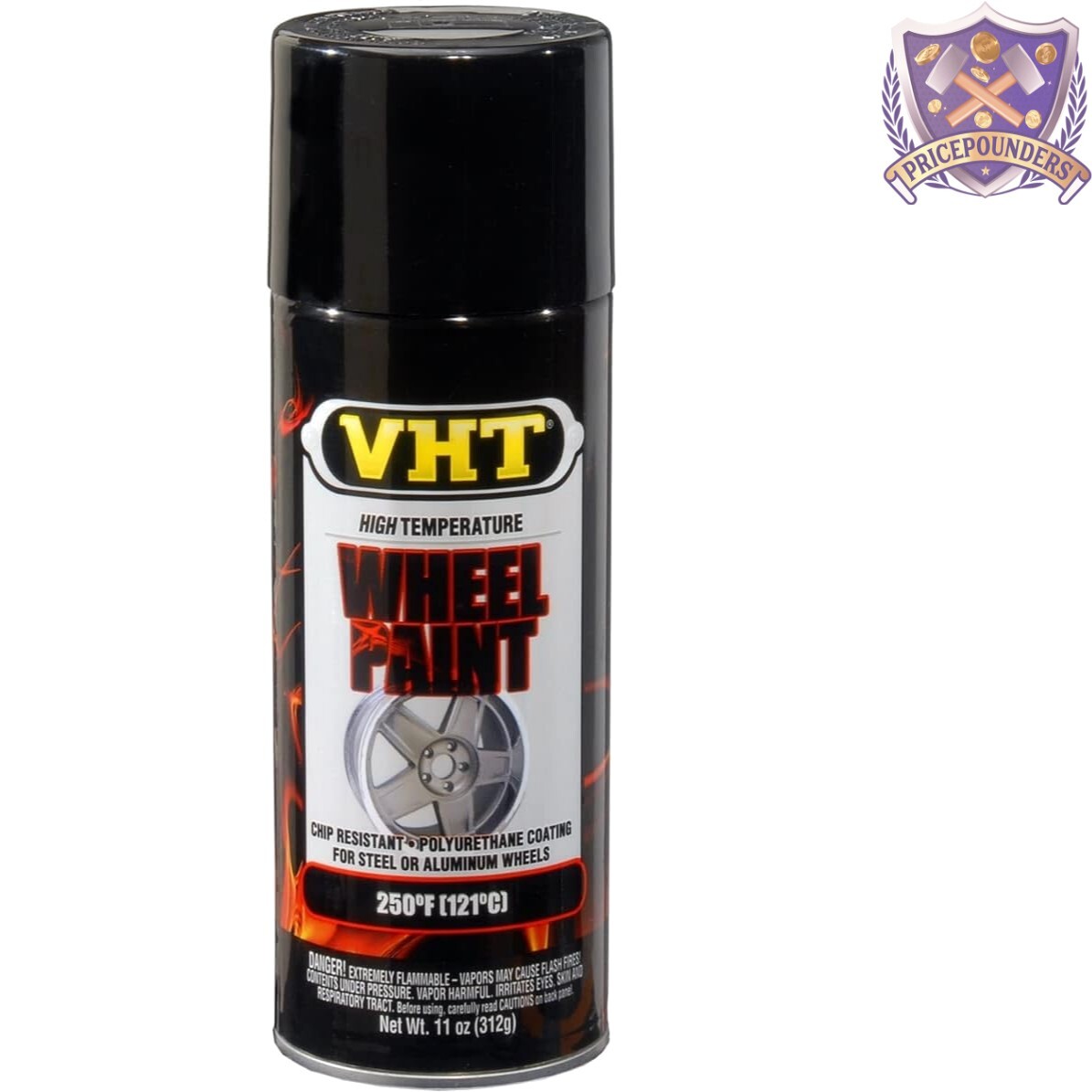 Durable Gloss Black High Heat Spray Paint for Aluminum & Steel Wheels – 11oz