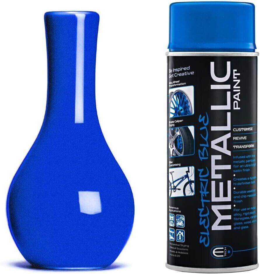 E-TECH Metallic Paint Electric Blue 400ml Multi-Purpose Interior & Exterior DIY