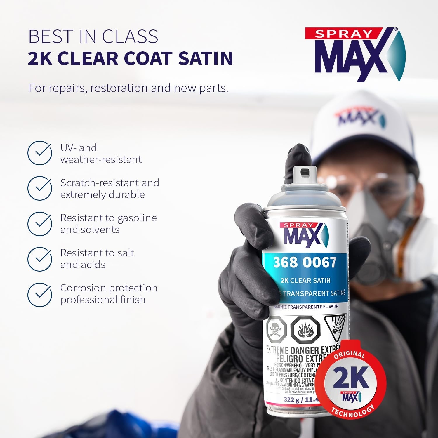 2K Semi Matte Clear Coat Spray Paint for Cars & Motorcycles | Durable Satin Fini