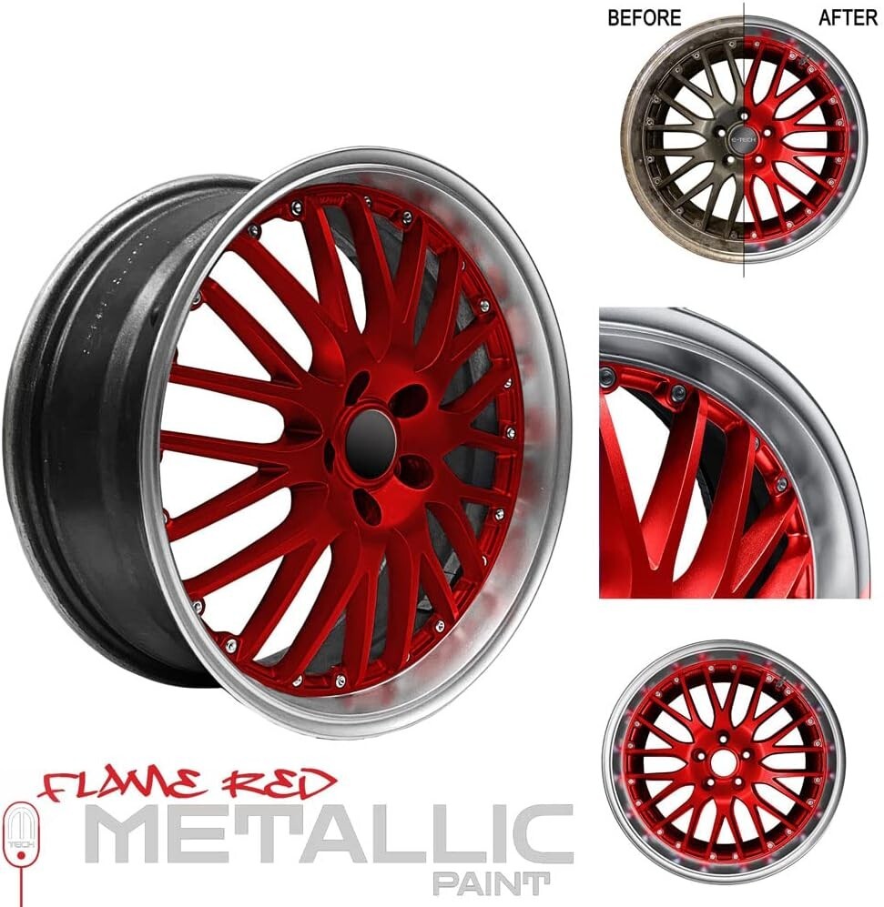 E-TECH Metallic Paint Flame Red 400ml Multi-Purpose Interior & Exterior DIY Car