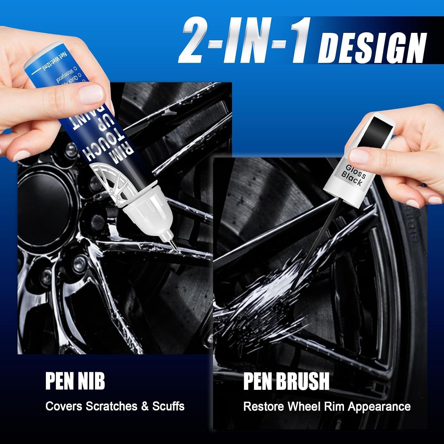 Gloss Black Rim Touch Up Paint, 0.4 Fl Oz (Pack of 1),