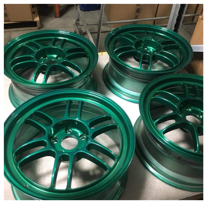 Metallic Green Chrome Wheels Spray Paint Rim Steel Aluminum +Primer Coating 3PK