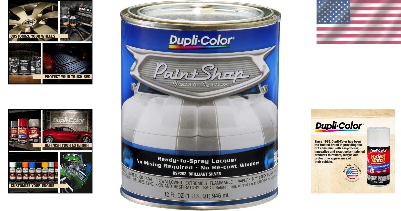 Brilliant Silver Metallic Paint System – 32oz Spray Car Motorcycle Metal Finish