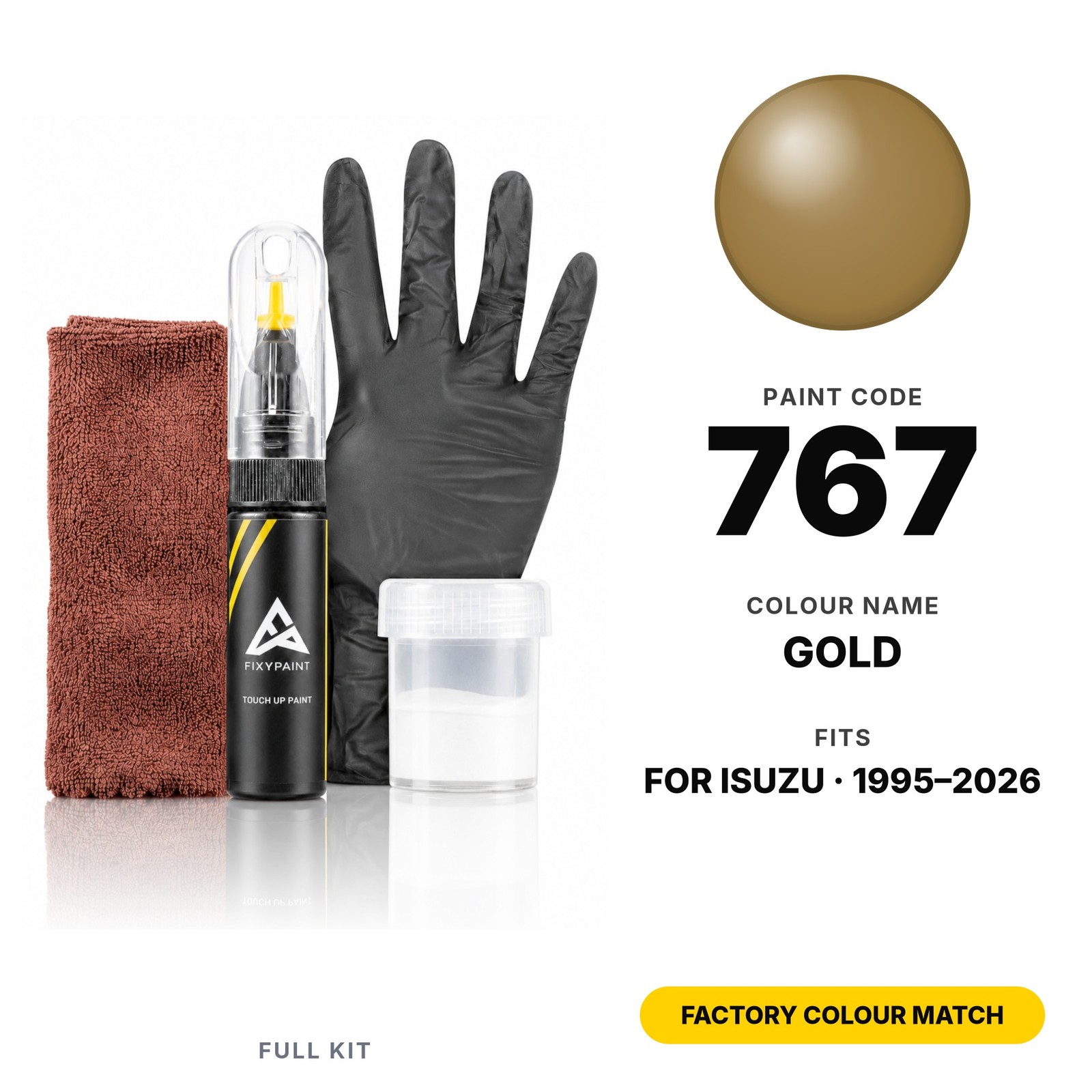 Touch Up Paint For Isuzu 767 Gold Full Kit Professional Chip Fix Kit