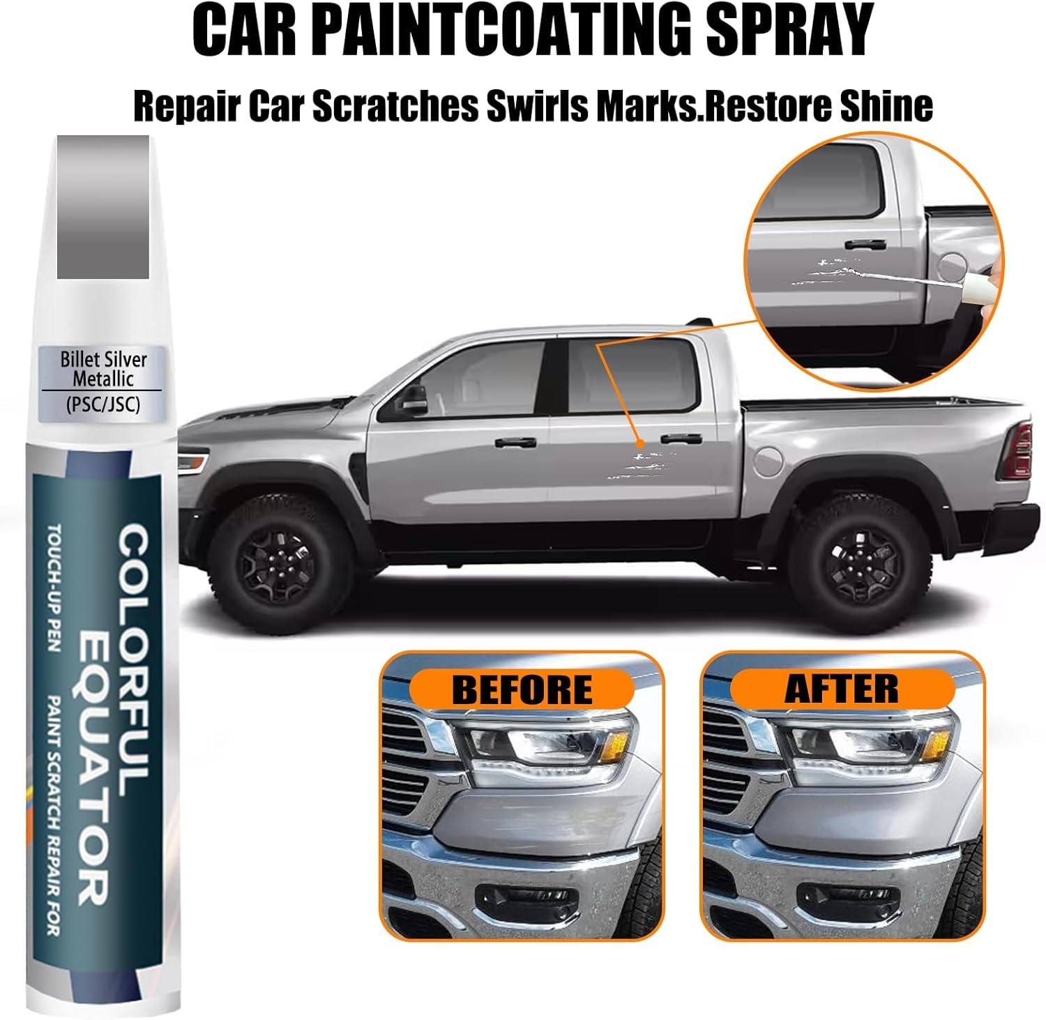 Touch Up Paint Kit For RAM PSC JSC Billet Silver Metallic Scratch Repair Kit