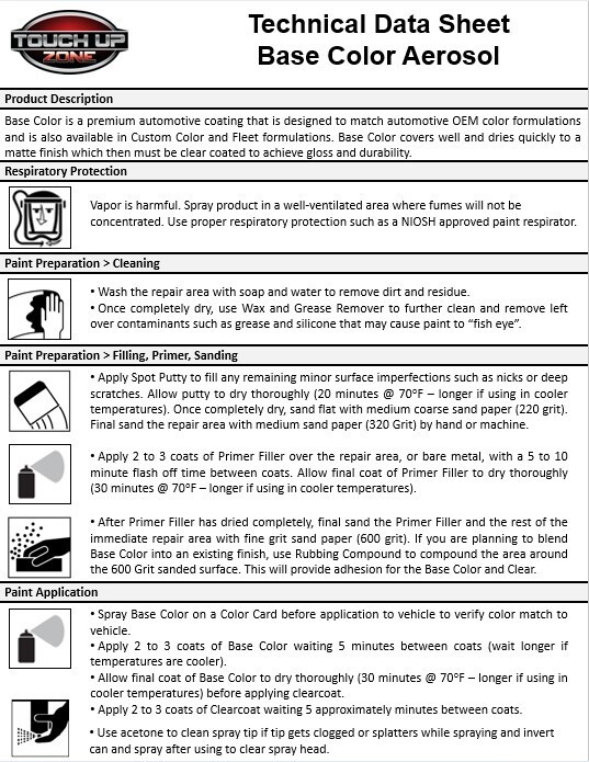 Ford Code Orange Color Code CN – Aerosol Paint and Clear