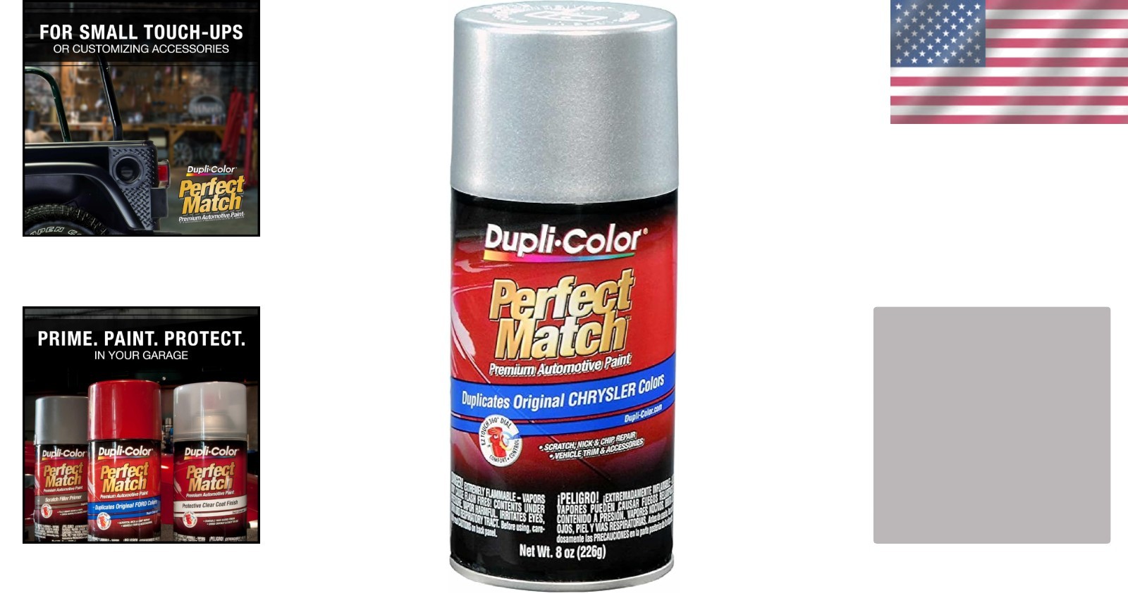 Fast-Drying Chrysler Paint – Perfect Match Bright Silver Metallic, 8 oz Aerosol