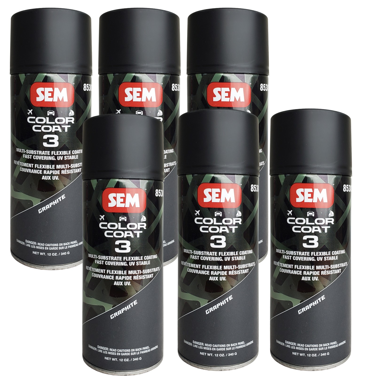 Color Coat 3 Graphite – Multi-Substrate Flexible Coating, 12oz, Aerosol – 6 Pack
