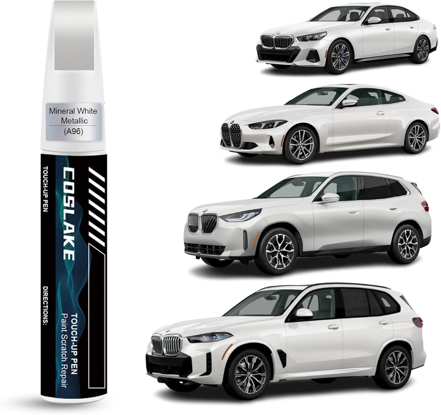 BMW Touch-Up Paint for Mineral White Metallic A96 – Fast-Drying & Waterproof