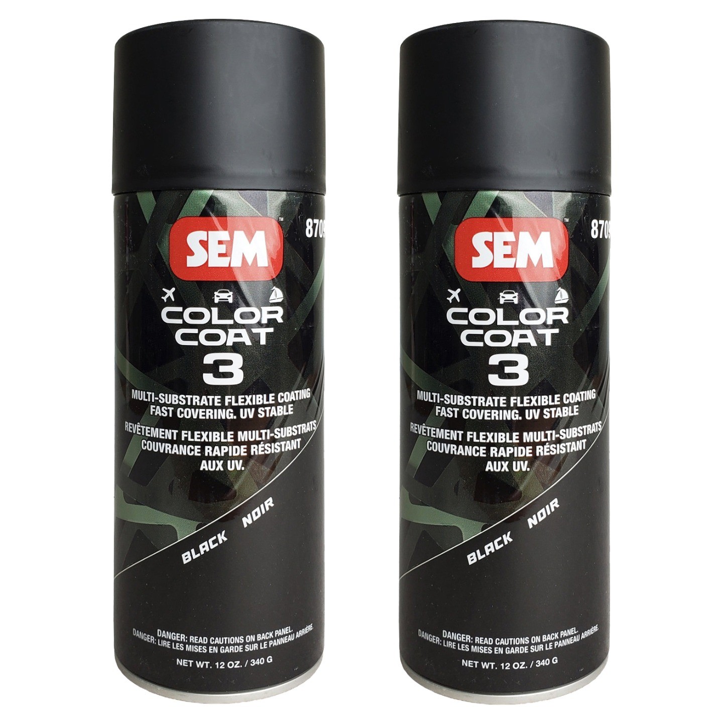 SEM 87093 Color Coat 3 Black Flexible Coating 12 oz. (2 Pack)