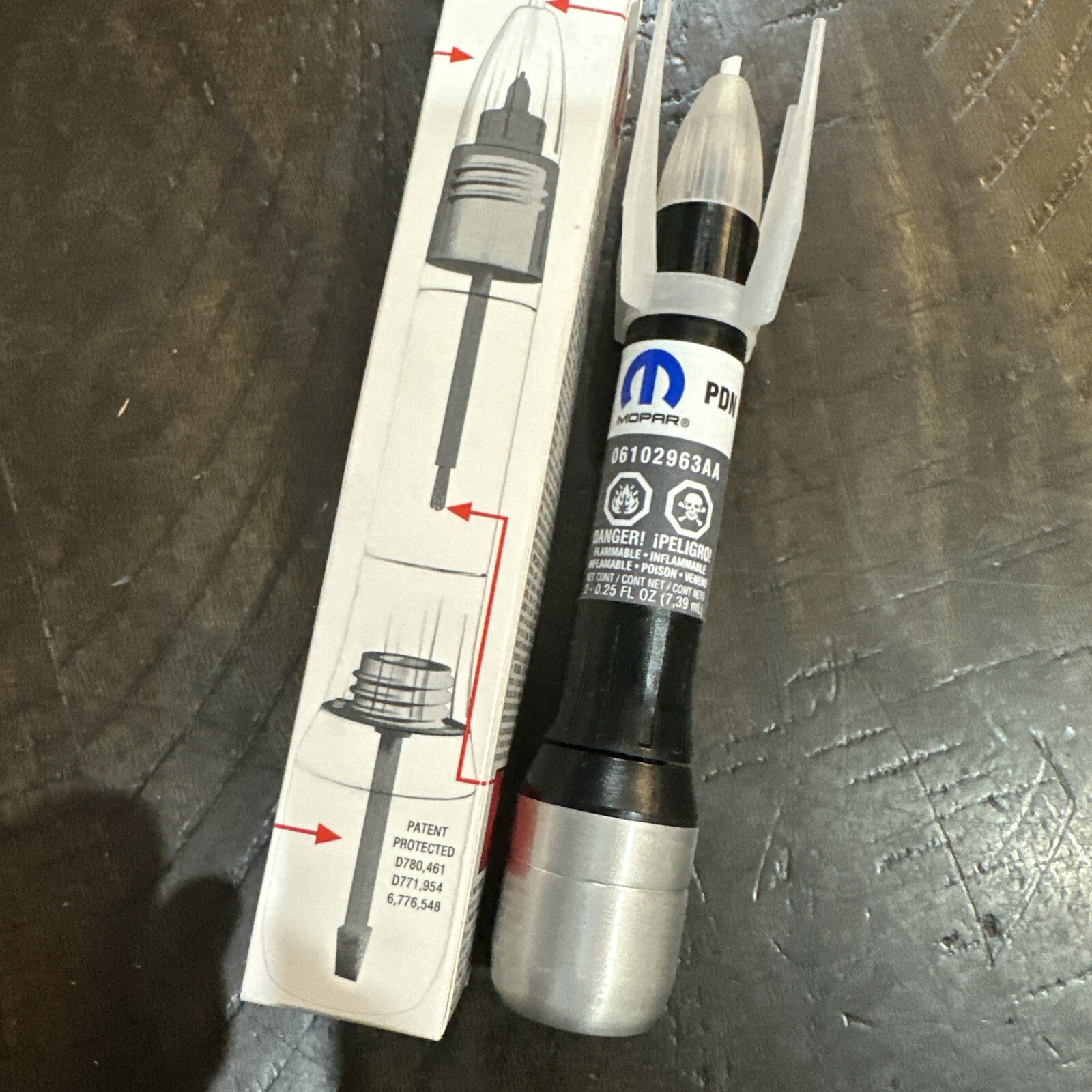 Genuine MOPAR PDN Ceramic Grey Touch Up Paint Brush 6102963AA