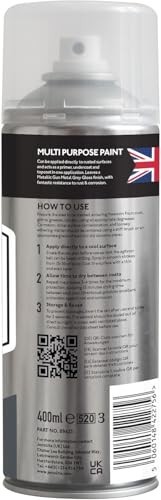 Spray Paint Gun Metal Grey 400ml Metallic Gloss Multi-Surface Rust Prevention