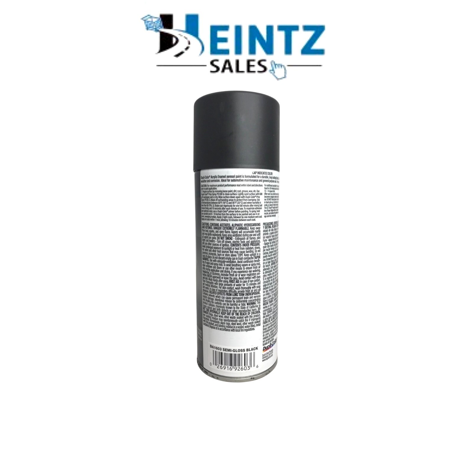 Duplicolor DA1603 Semi-Gloss Black Multi-Purpose Acrylic Enamel Paint