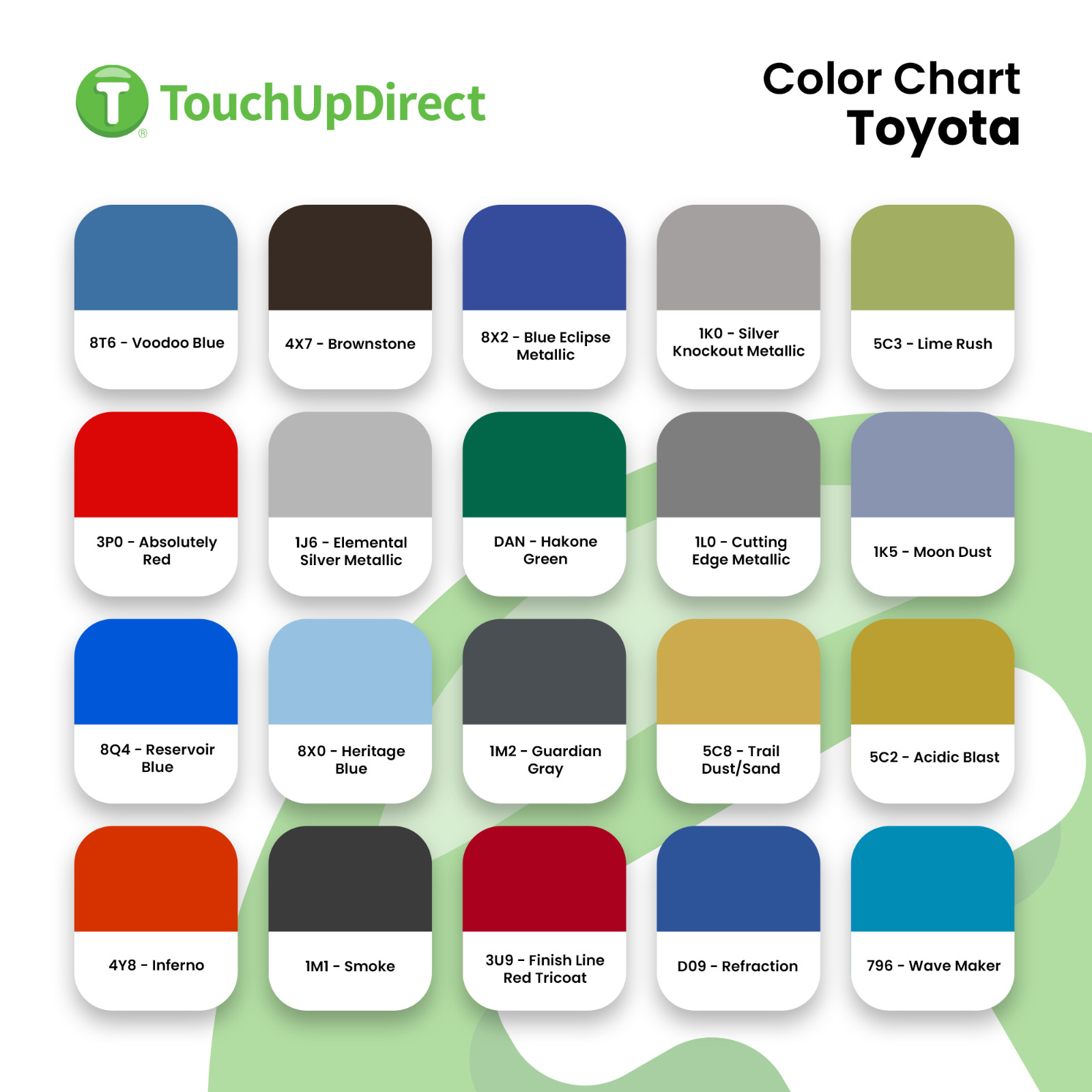Toyota Touch Up Paint by TouchUpDirect – Brush or Spray Paint – Choose A Color