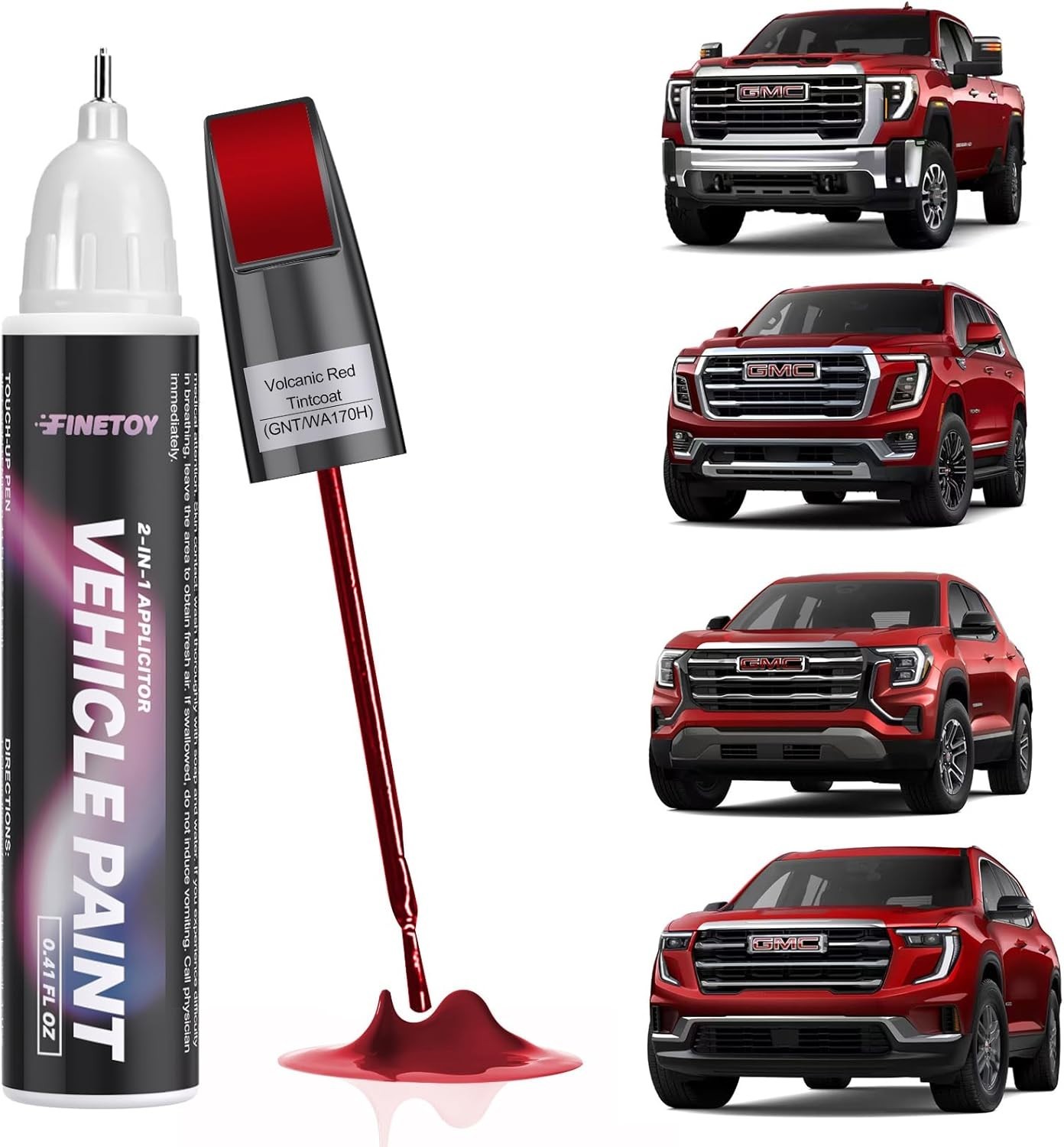 GMC Volcanic Red Touch Up Paint – Scratch Repair Paint with Quick Drying Formula