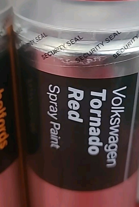 VOLKSWAGEN TORNADO RED SPRAY PAINT 300ML HALFORDS CANS X2