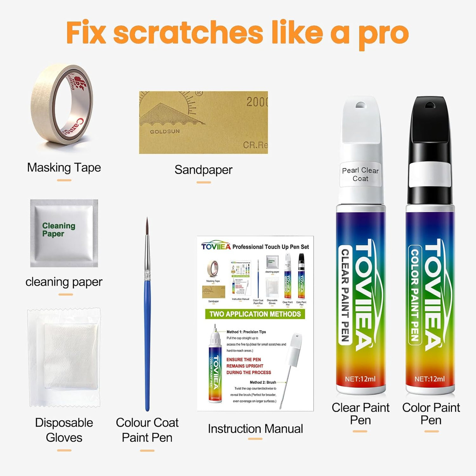 Silver Sky Metallic Touch Up Paint Compatible with Toyota 1D6 Car Scratch Repair
