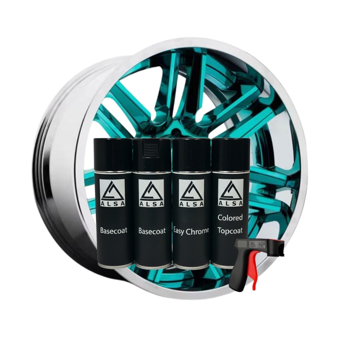 Alsa Turquoise Chrome Paint – Spray Can Kit (30 sq ft of chrome)