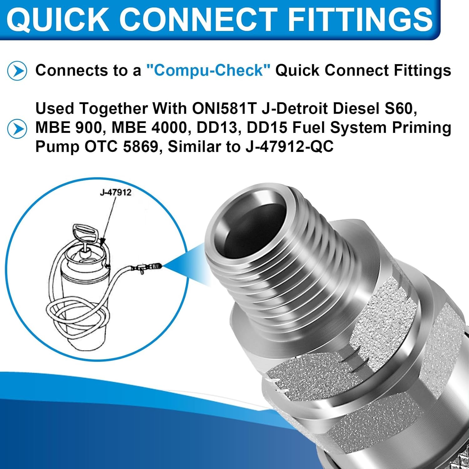 Fuel System Coupler Fitting,for Connection to’Compu-Check’ Quick Connect Fitting