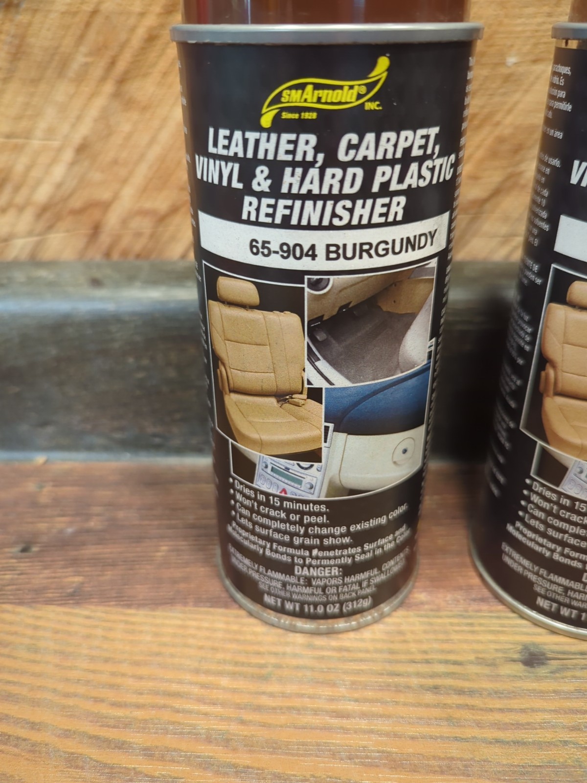 SM Arnold Refinishing Leather Carpet Vinyl Etc Spray Paint Lot 2 Cans BURGUNDY