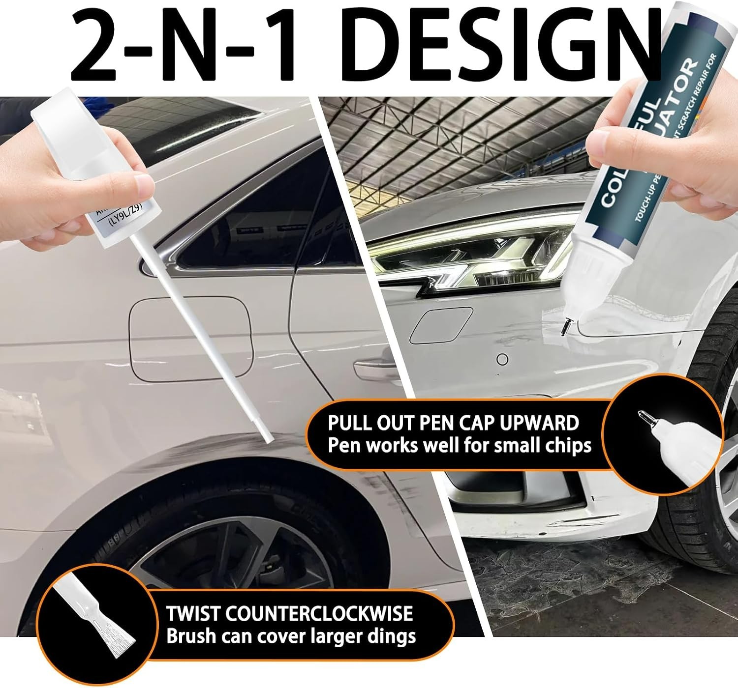 Brilliant BlackLY9B/A2 Touch Up Paint Compatible with Audi, Car Paint Pen Scr…