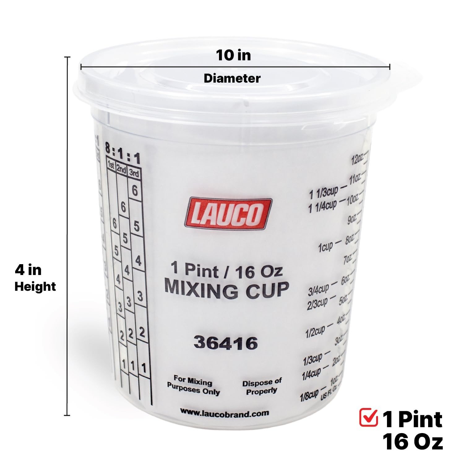 Paint & Epoxy Mixing Cups Buckets – 174 Ounce 5-Quart – Calibrated Mixing ratios