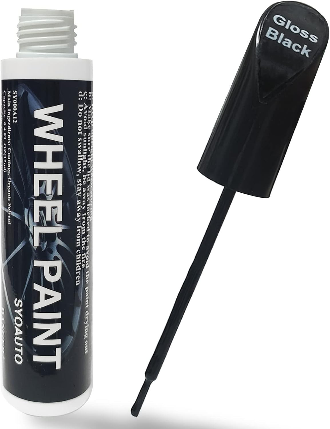Car Rim Touch Up Paint Pen Gloss Black Scratch Repair Wheel Paint Waterproof