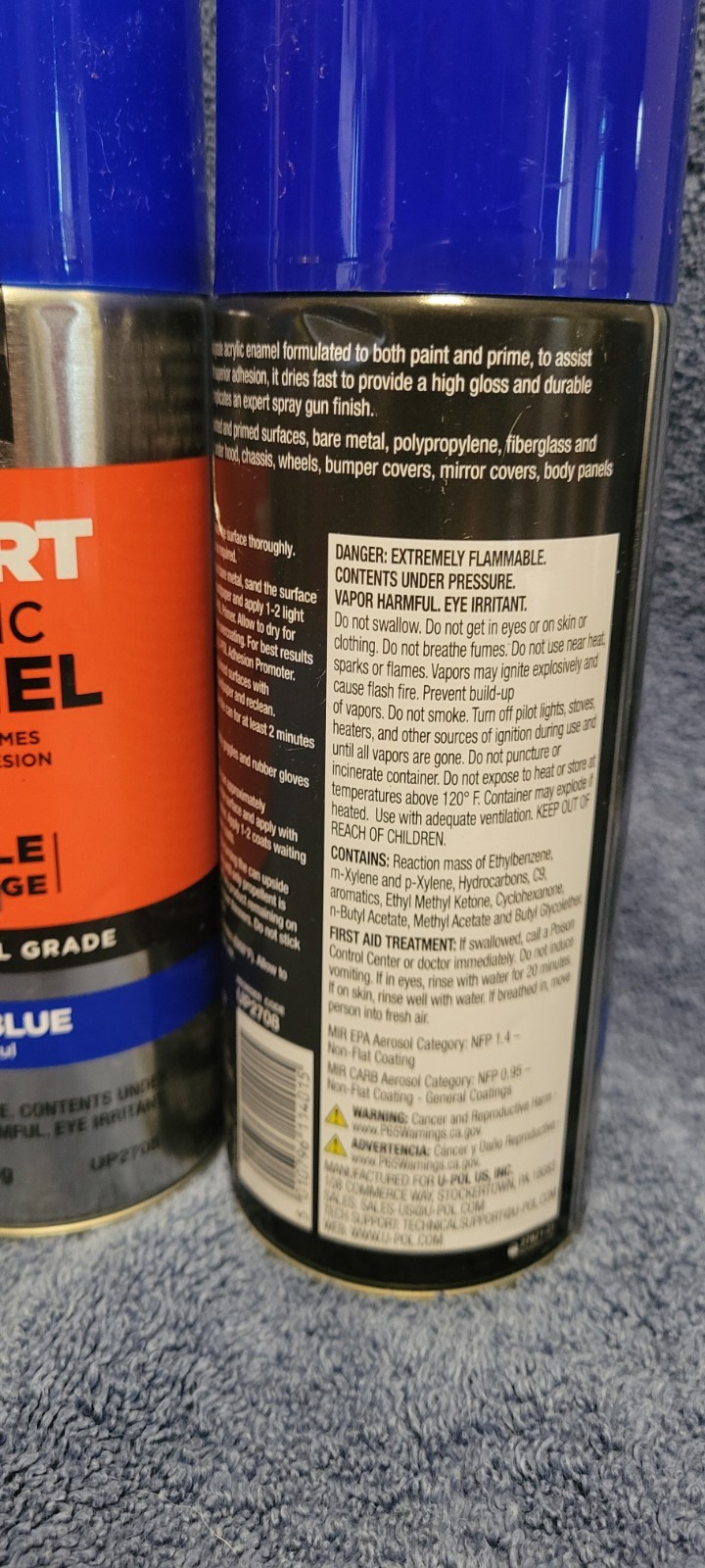 UPOL Expert Acrylic Enamel Gloss Blue Spray Paint 10 oz ea UP2708 2 For $12
