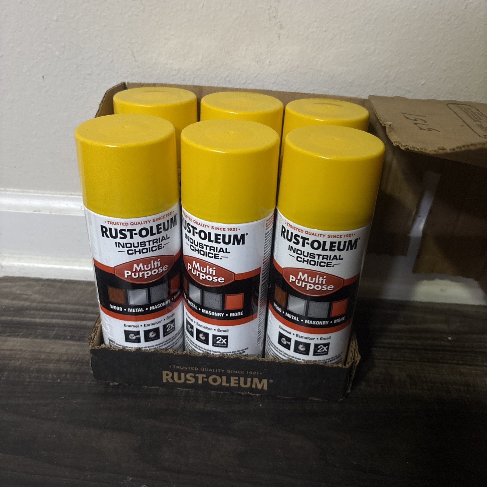 Safety Yellow Spray Paint Gloss Rust-Oleum Multi-Purpose Spray Paint 12oz 6pcs