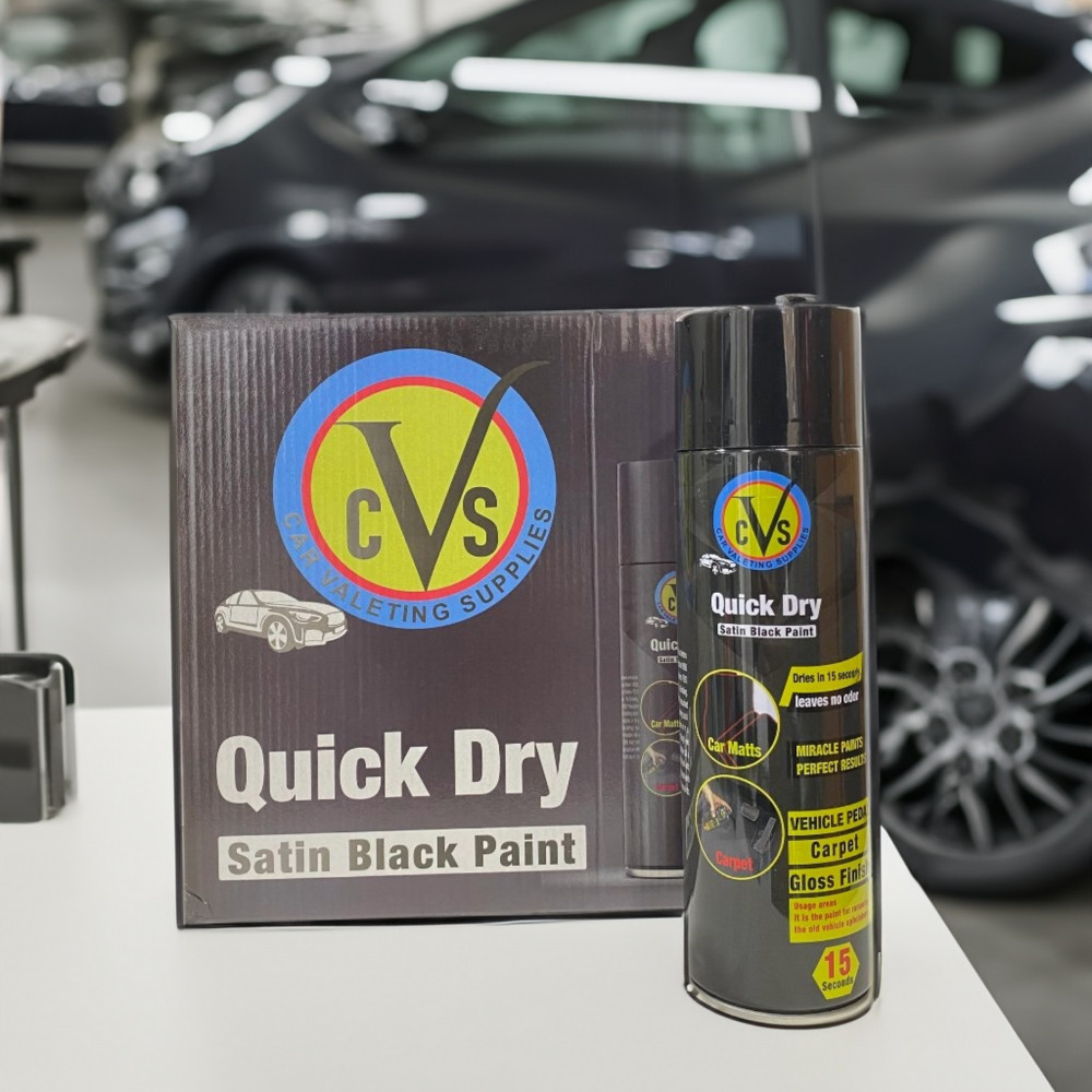 12x 500ml Satin Black Spray Paint Automotive Car Carpet & Mats Spray DIY